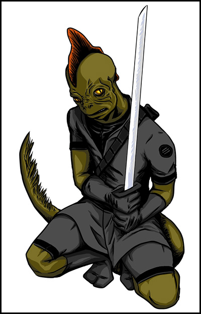 Saurian swordsman