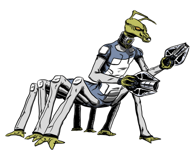 Vrusk dual wielding blasters