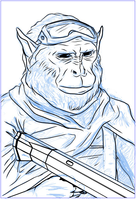 Early stage of drawing in progress